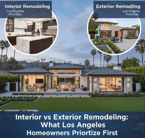 Interior vs exterior remodeling comparison for Los Angeles homes
